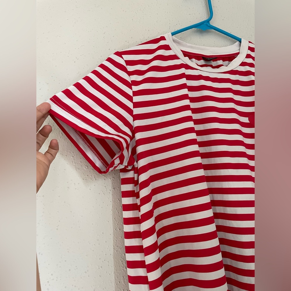 SHEIN Red and White Striped Maternity Tee - Picture 5 of 9
